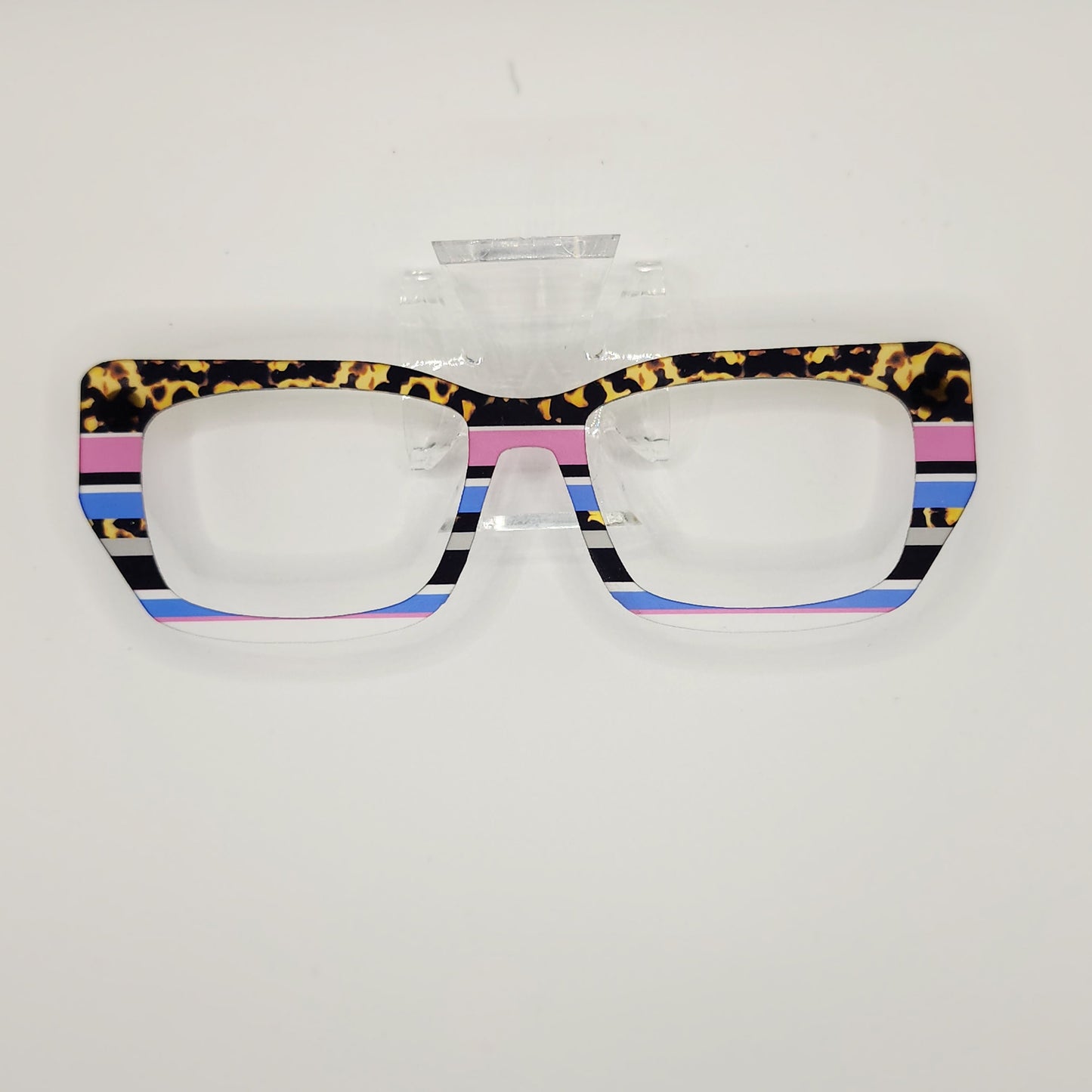 TORT STRIPES PINK BLUE 2 CLEAR #3102