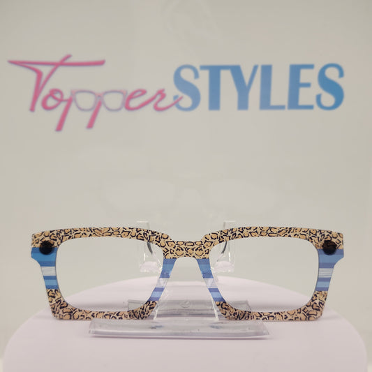 RTS FINLEY GUCCI LEAPORD STRIPES BLUE 3099