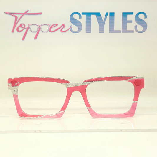 RTS Larkin Clear Hot Pink Torn Layers Gradient #3063