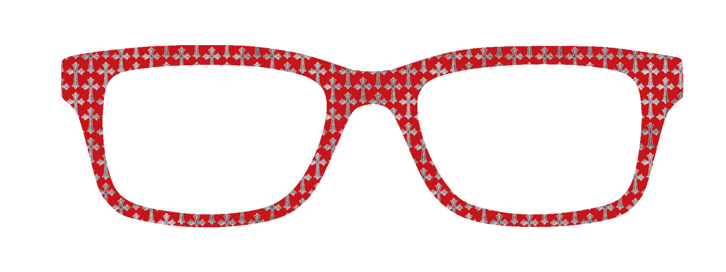 Gold Celtic Crosses on Red #3006