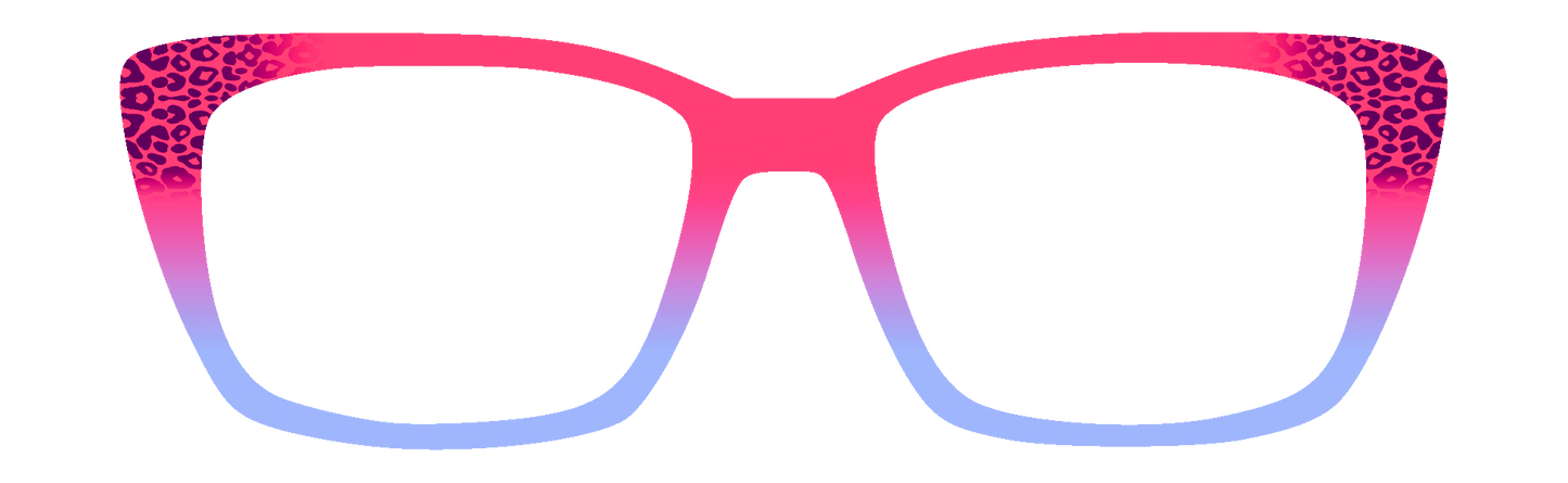 PINK 2 BLUE GRADIENT WITH LEOPARD EDGES #3052