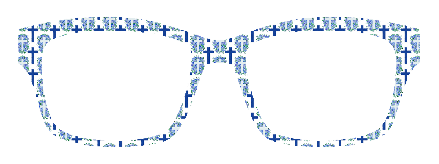 FLORAL CROSSES BLUE #3086