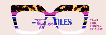 TORT STRIPES PINK BLUE 2 CLEAR #3102