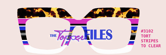TORT STRIPES PINK BLUE 2 CLEAR #3102