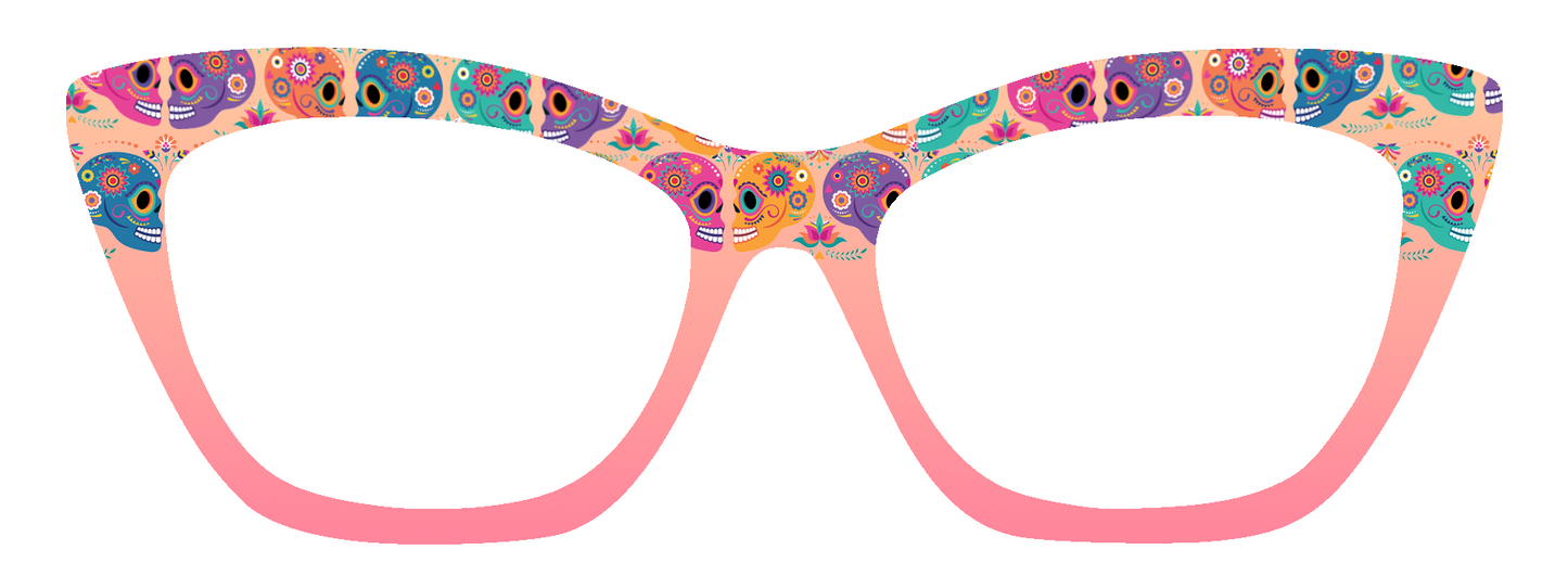 HALLOWEEN COLORED SKULLS PINK  #3116-MTO