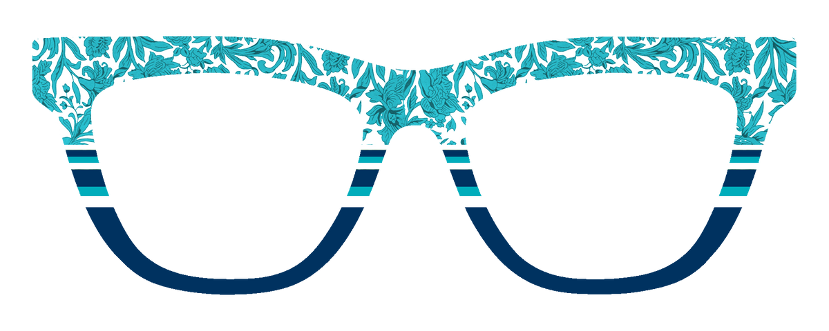 Cicy Bell Floral Stripes Lake Blue #3213-MTO