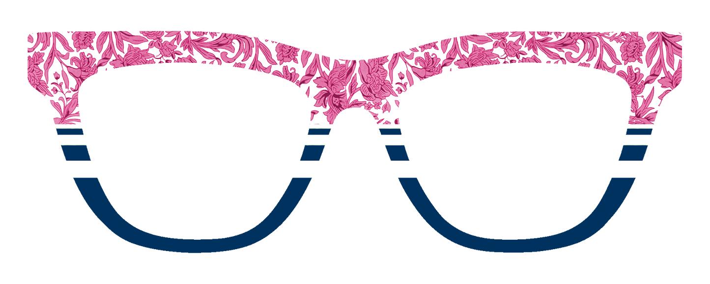 Cicy Bell Floral Stripes Rose Navy #3213-MTO