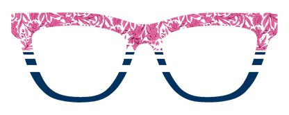 Cicy Bell Floral Stripes Rose Navy #3213-MTO