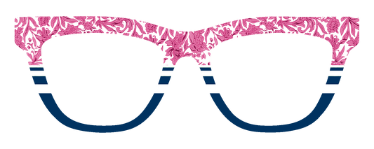 Cicy Bell Floral Stripes Rose Navy #3213-MTO