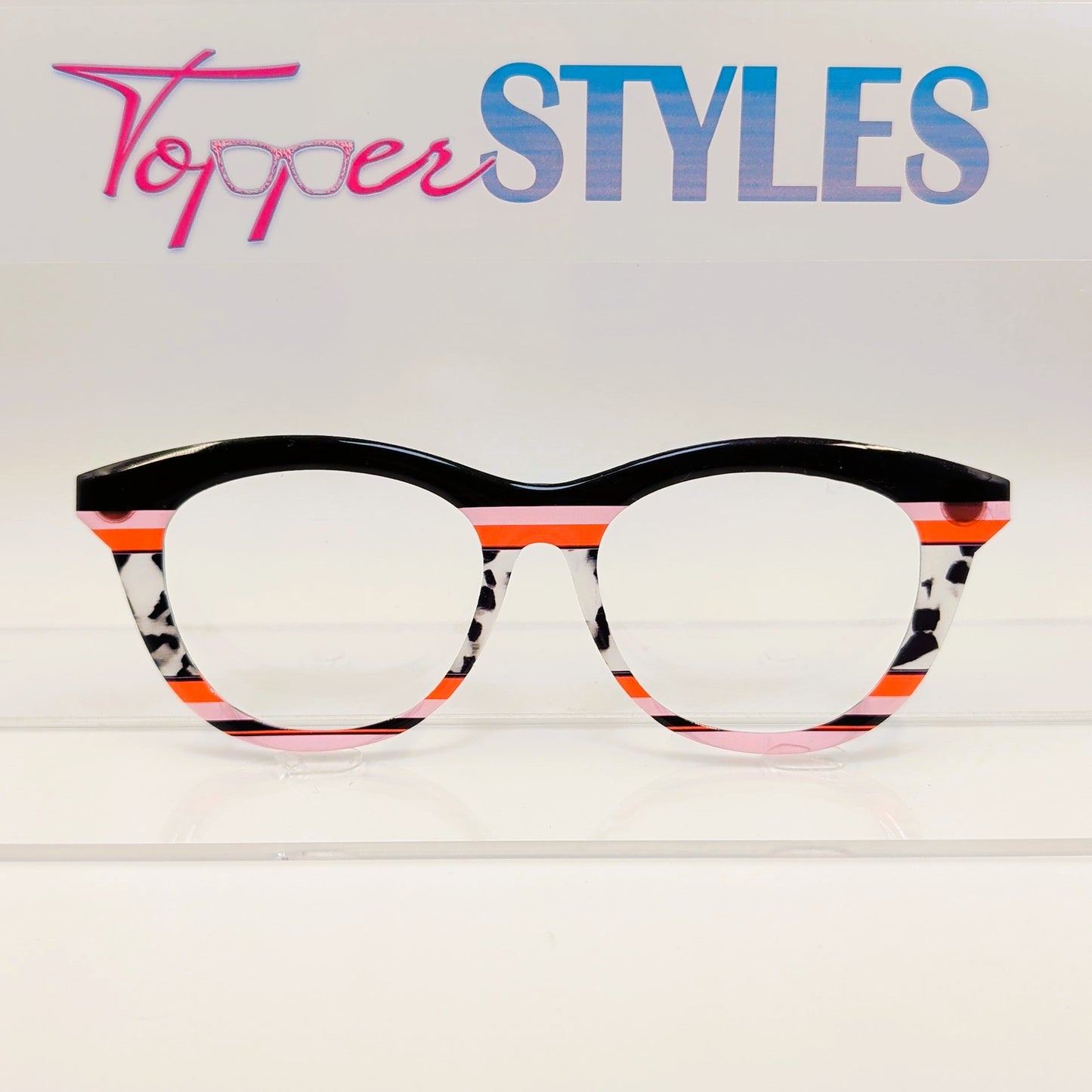 PINK & RED STRIPES AND TORT #3179-MTO