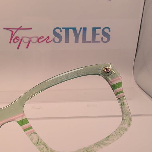 KIRBY PINK & GREEN STRIPES TO FLORAL #3184-RTS