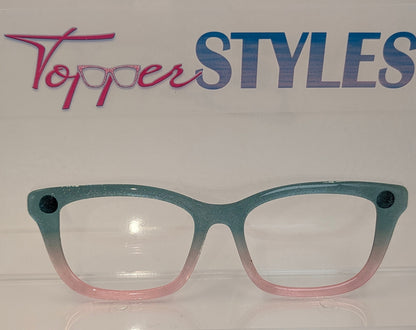 Eyeglasses with a gradient frame on a white background with 'Topper Styles' branding.
